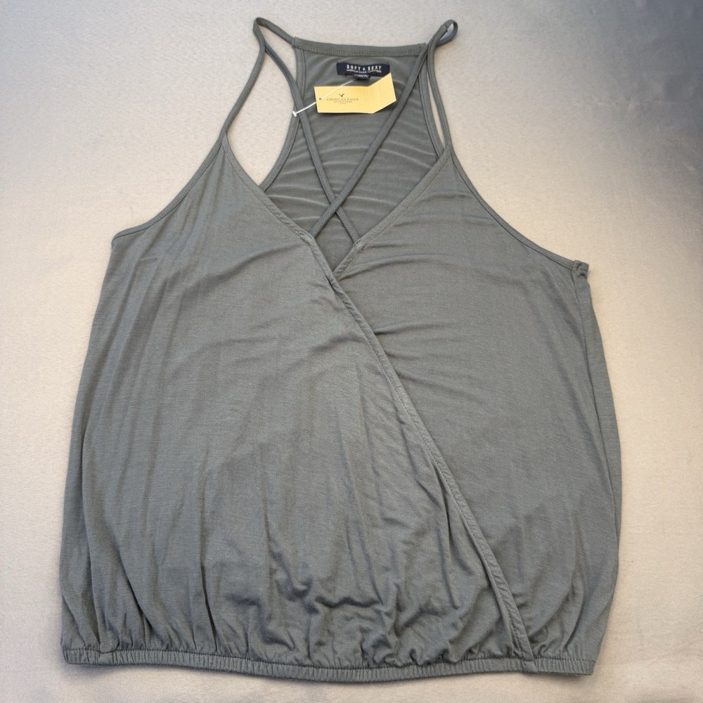 NEW! American Eagle Women's Strappy Soft And Sexy Tank Top Olive Green Sz M